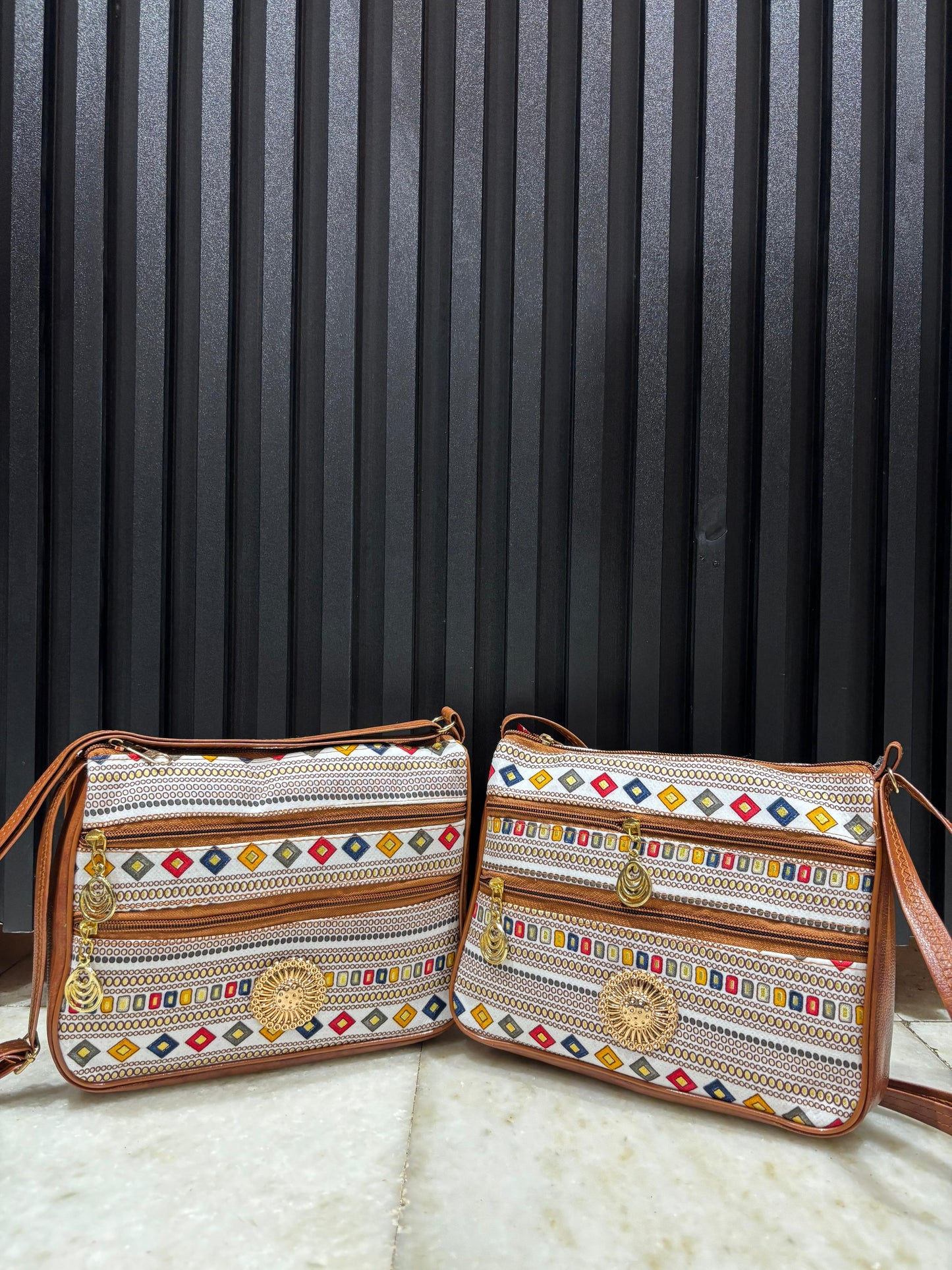 Poco Joker Embroidered Sling Bag For Women (Double White)