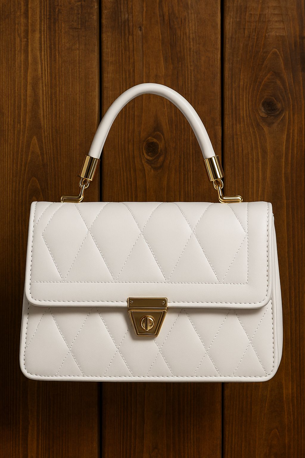 White Quilted Handbag for Women