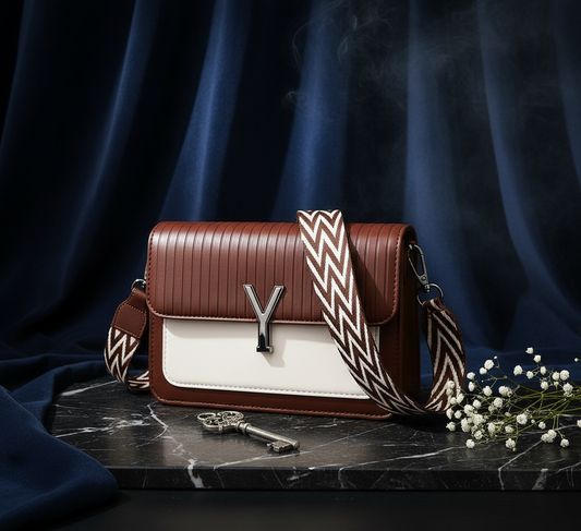 Brown Monochrome Luxe Flap Bag for Women