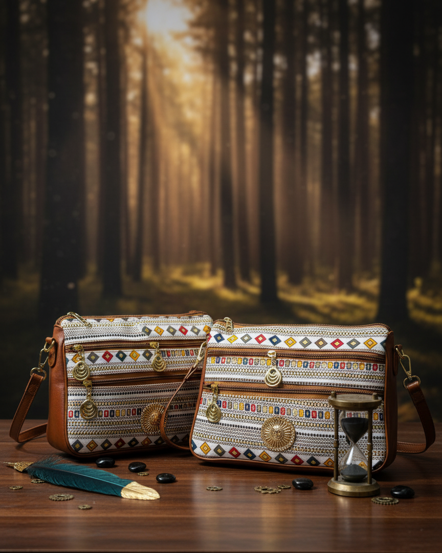 Poco Joker Embroidered Sling Bag For Women (Double White)