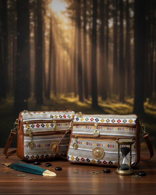 Poco Joker Embroidered Sling Bag For Women (Double White)