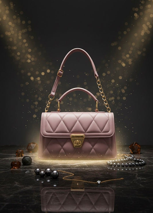 Pink Quilted Handbag for Women