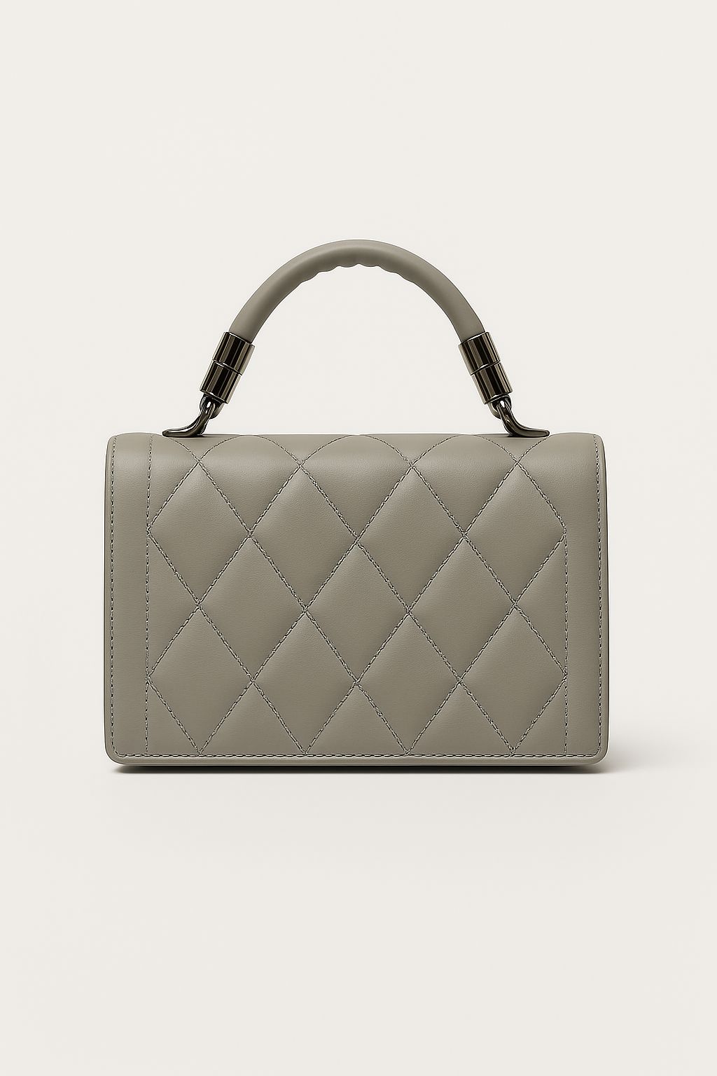 Grey Quilted Handbag for Women